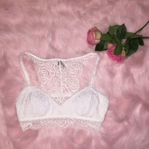 White lace bralette